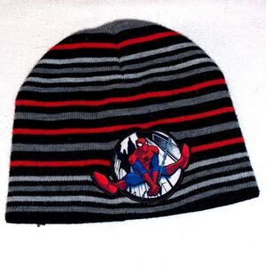 SPIDER-MAN | Boys Red Black Grey Knit Beanie Marvel OSFM